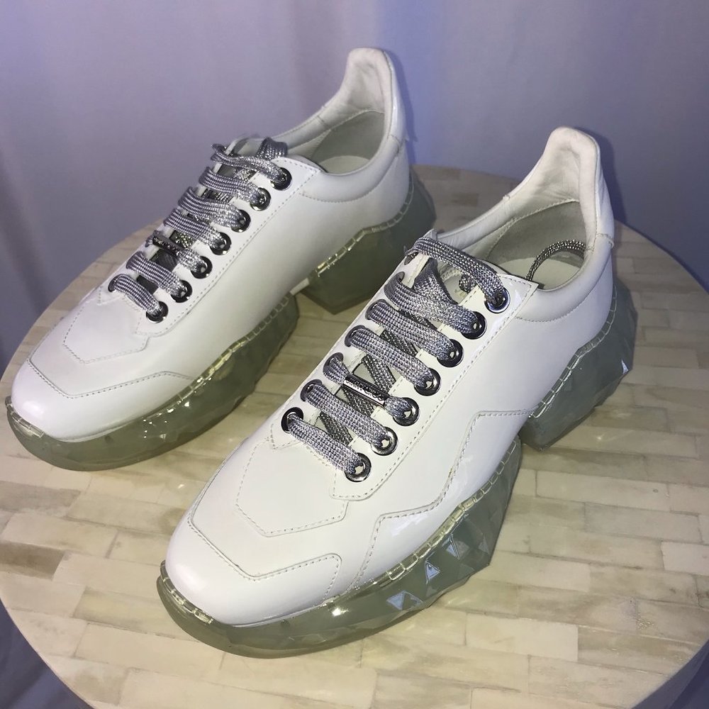 JIMMY CHOO Diamond /F Leather Sneakers - NEW! - Picture 5 of 13